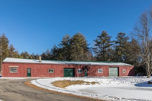 view of snow covered property