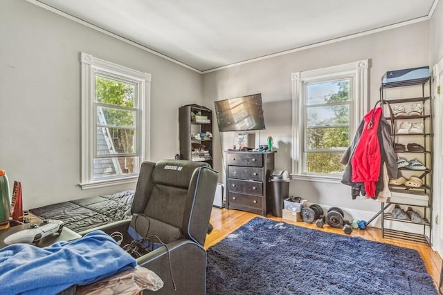 114 Chancery St, New Bedford, MA 02740 - office with healthy amount of natural light, crown molding, and wood finished floors