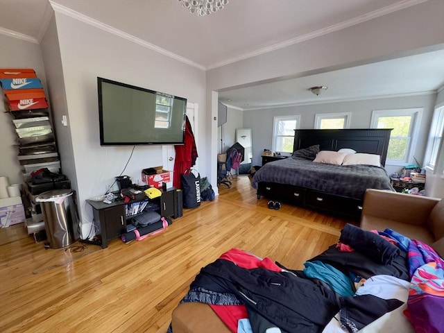 114 Chancery St, New Bedford, MA 02740 - bedroom with wood finished floors and ornamental molding