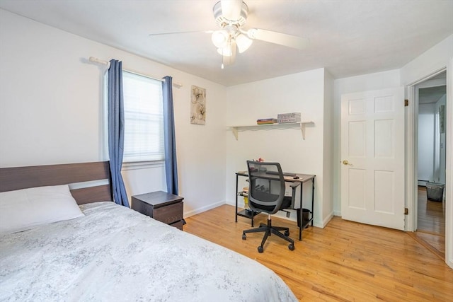 143 Davis St, Northborough, MA 01532 - bedroom featuring light wood-style flooring, baseboards, and ceiling fan