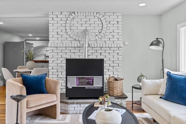 213 Thurston St, Wrentham, MA 02093 - living area featuring wood finished floors and recessed lighting