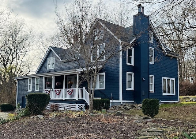 view of front of home featuring covered porch