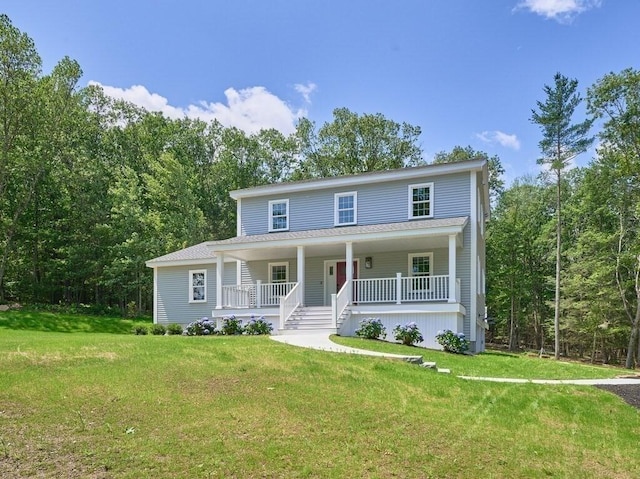 128 Old Southbridge Rd, Dudley, MA 01571 - view of front of home featuring covered porch and a front lawn
