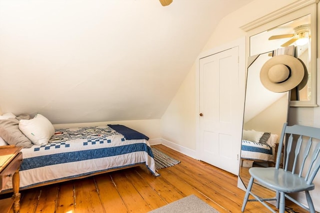 38 Davis St, Plymouth, MA 02360 - bedroom with lofted ceiling, hardwood / wood-style floors, and baseboards