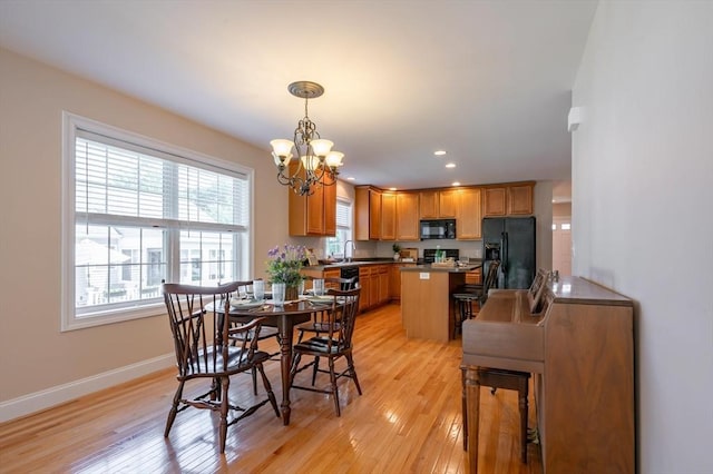 21 Cielo Dr, Dover, NH 03820 - dining area with light wood-style flooring, a chandelier, and recessed lighting