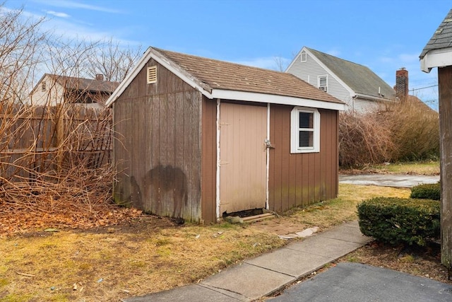 view of shed