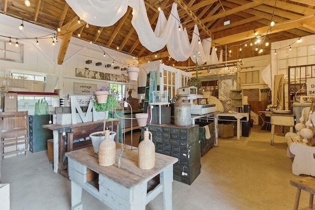 4 Porter St, Granby, MA 01033 - miscellaneous room with high vaulted ceiling and beamed ceiling