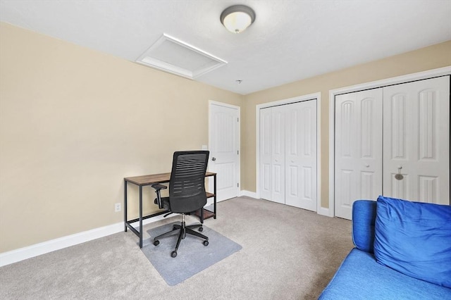 10 Stone St Unit 1, Auburn, MA 01501 - office space featuring carpet flooring, baseboards, and attic access