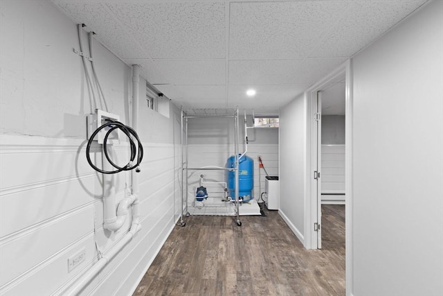 92 Martin St, Rehoboth, MA 02769 - workout room with a drop ceiling and wood finished floors