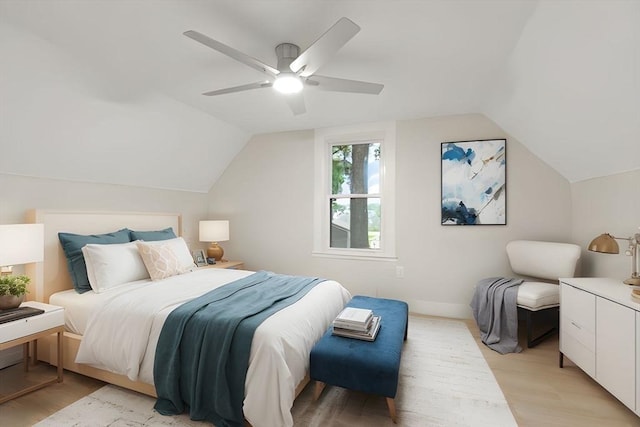 25 Norfolk St, Canton, MA 02021 - bedroom featuring vaulted ceiling, light wood finished floors, and ceiling fan