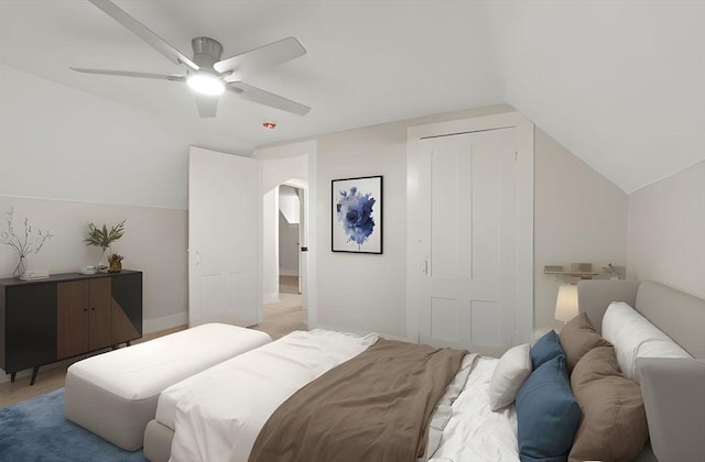 25 Norfolk St, Canton, MA 02021 - bedroom with lofted ceiling and ceiling fan