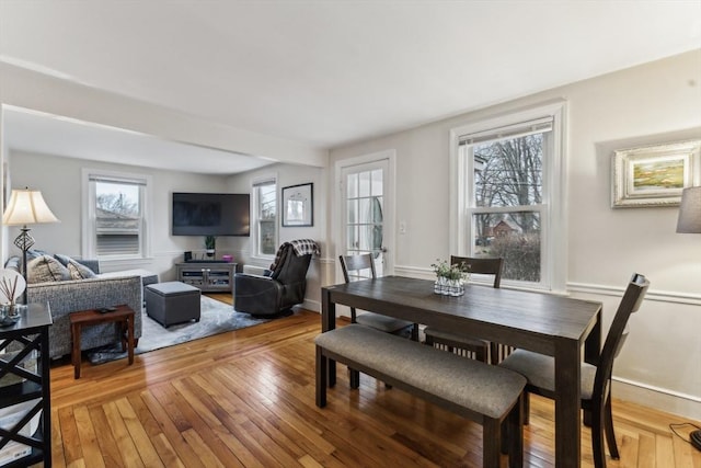 dining room with wood-type flooring