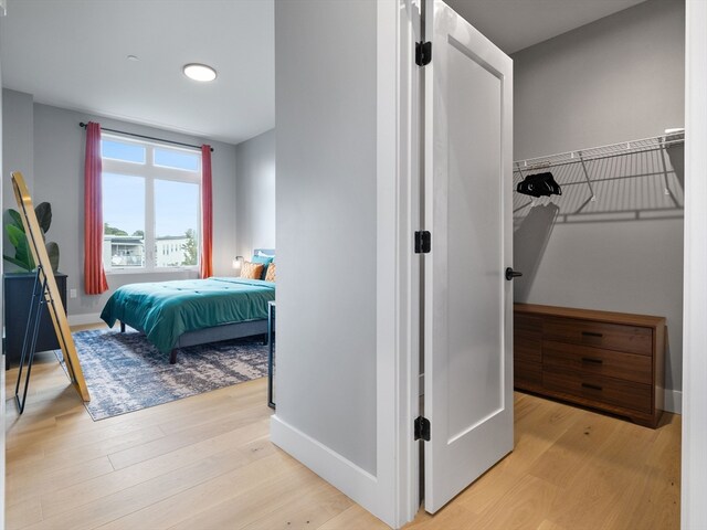 bedroom featuring light hardwood / wood-style flooring