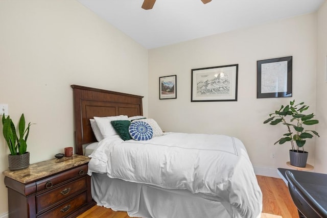 129 Highland Ave Unit 4, Somerville, MA 02143 - bedroom with light wood-type flooring and ceiling fan