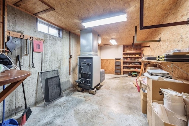 1170 E St, Ludlow, MA 01056 - basement with a wood stove