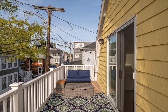 balcony with a residential view