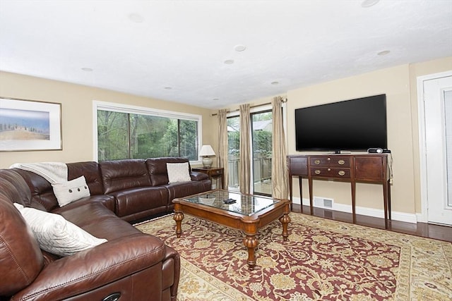 living room with baseboards