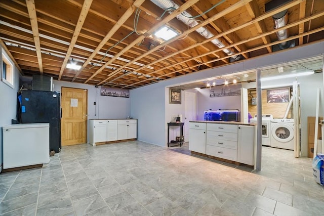 26 Hanna St, Quincy, MA 02169 - finished below grade area with independent washer and dryer and freestanding refrigerator
