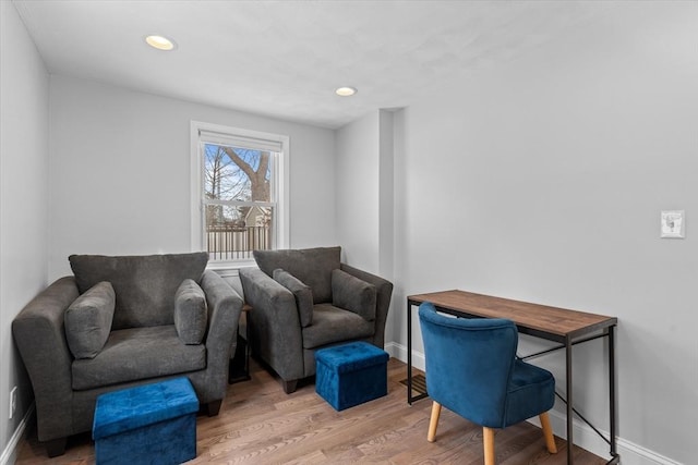 interior space with hardwood / wood-style floors