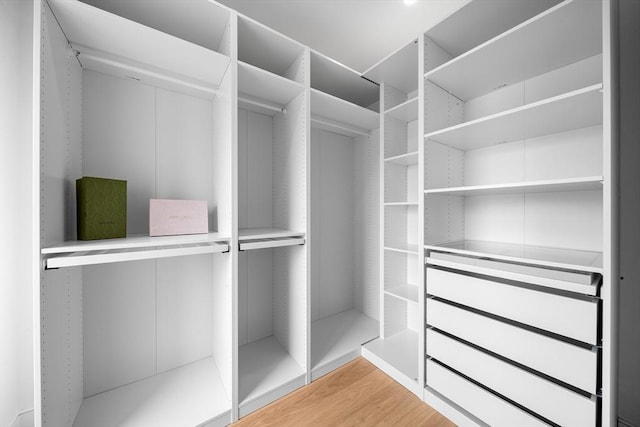 spacious closet with wood finished floors