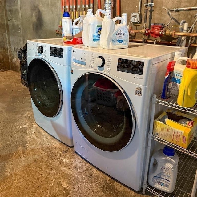 laundry area featuring separate washer and dryer