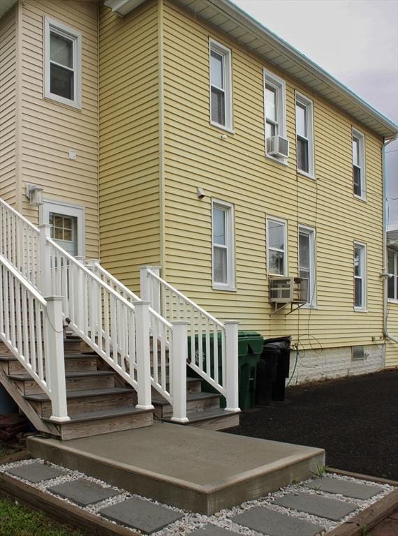 116 Muzzy St, Chicopee, MA 01020 - rear view of property with stairs and cooling unit