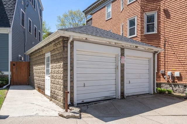 garage with driveway