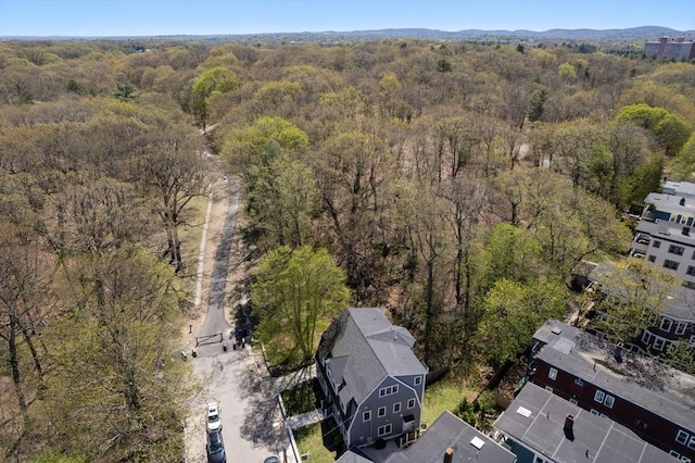 bird's eye view with a view of trees