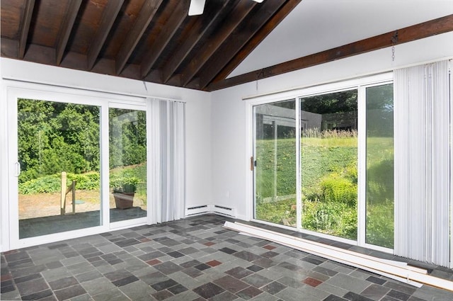 38 Juniper Ln, Holden, MA 01520 - empty room with vaulted ceiling, healthy amount of natural light, and baseboard heating