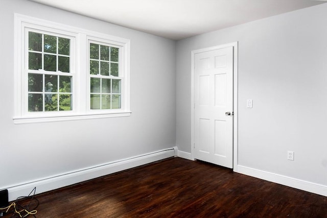38 Juniper Ln, Holden, MA 01520 - unfurnished room with a baseboard radiator, dark wood-style flooring, and baseboards