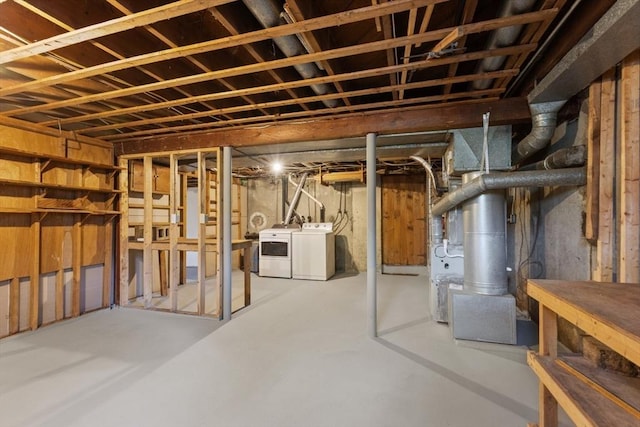 124 Hillside Rd, North Andover, MA 01845 - unfinished basement with washing machine and clothes dryer