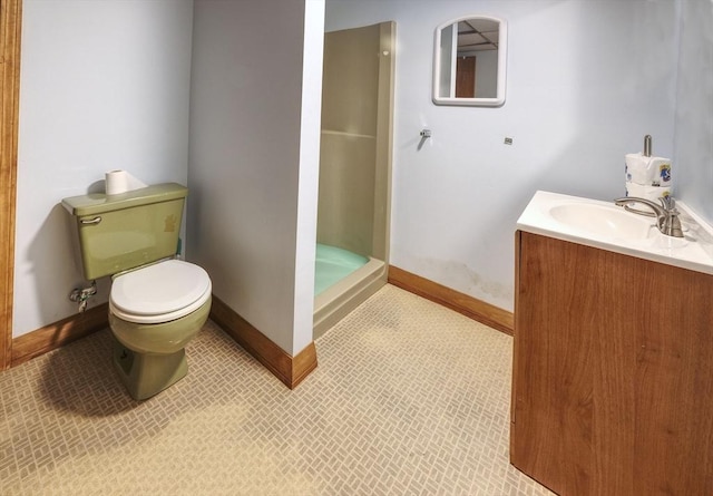 175 Knotty Pine Ln, Barnstable, MA 02632 - full bath with baseboards, a stall shower, toilet, and vanity