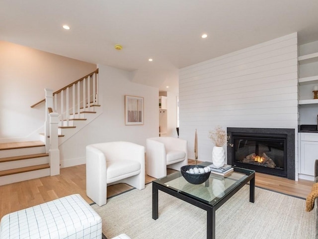 living room featuring light hardwood / wood-style flooring