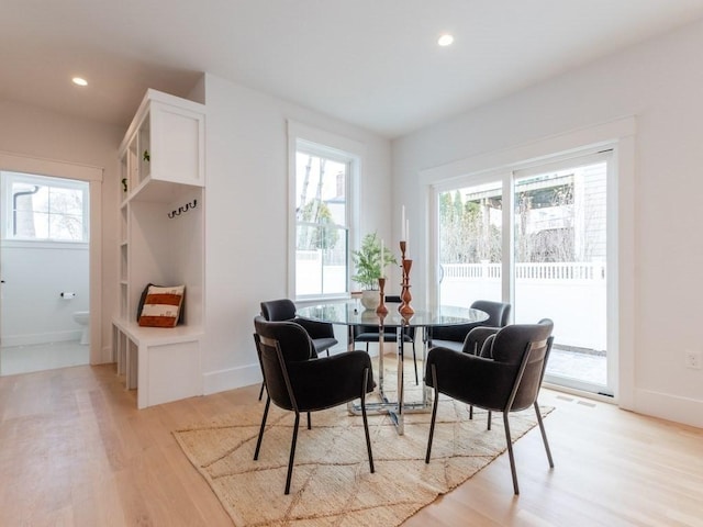 sitting room featuring light wood-type flooring