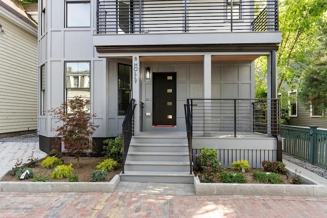 8 Holly Ave Unit 1, Cambridge, MA 02138 - property entrance with a balcony and covered porch