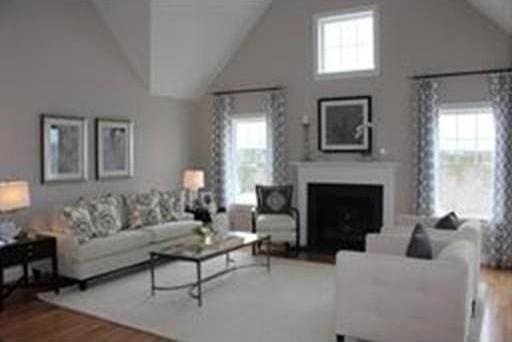 living room with wood-type flooring and a wealth of natural light