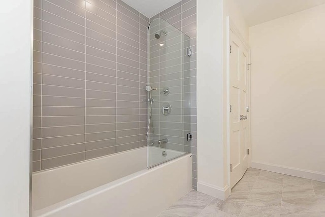 173 S St, Brookline, MA 02467 - full bathroom featuring shower / tub combination and marble finish flooring