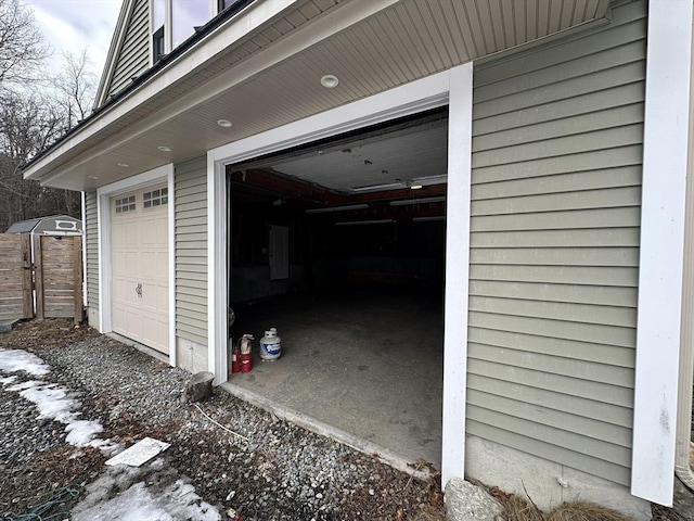 view of garage