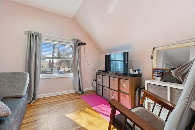 105 Cross St, Randolph, MA 02368 - sitting room featuring vaulted ceiling and light wood-type flooring