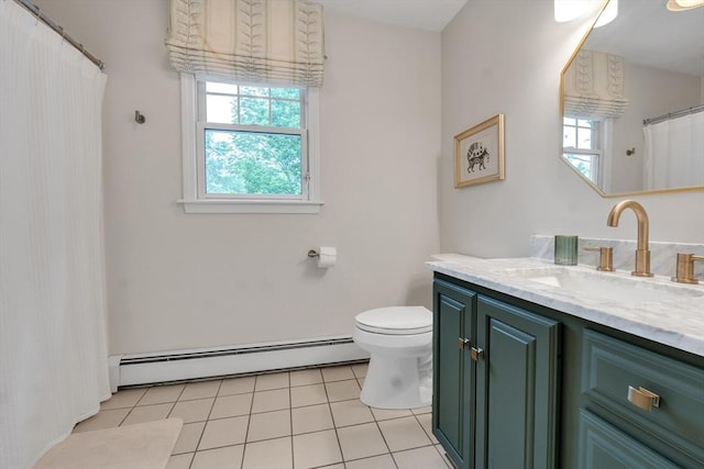 121 Merriam Rd, Grafton, MA 01519 - full bath featuring a baseboard radiator, vanity, and tile patterned flooring