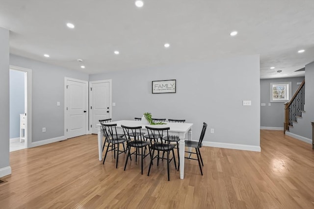 dining room featuring light hardwood / wood-style floors