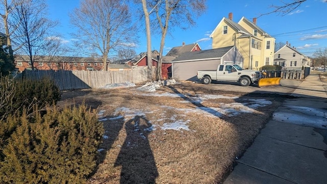 view of yard with fence