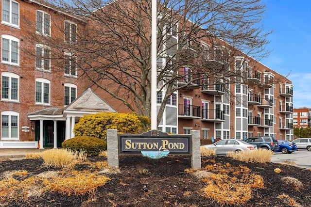 view of community sign