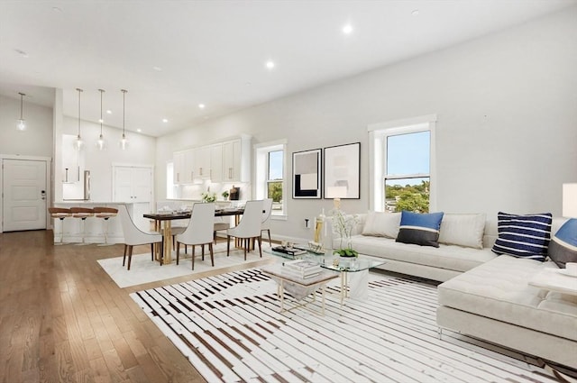 28 Main St Unit 4, Medford, MA 02155 - living area with plenty of natural light, hardwood / wood-style floors, and recessed lighting