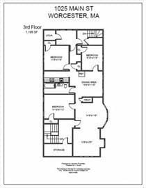 1025 Main St, Worcester, MA 01603 - view of floor plan / room layout