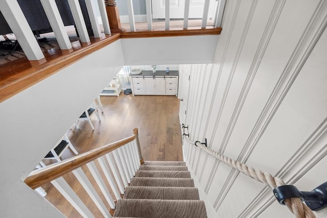 1091 Tobey St, New Bedford, MA 02745 - stairs with wood-type flooring