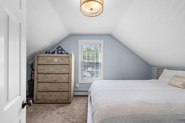 1091 Tobey St, New Bedford, MA 02745 - carpeted bedroom with baseboard heating and lofted ceiling