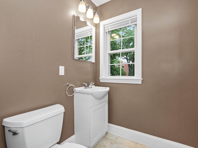4 University Park, Waltham, MA 02453 - bathroom featuring vanity, toilet, baseboards, and tile patterned floors