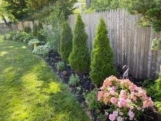 view of yard featuring fence