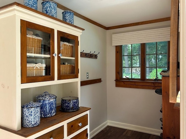 29 Deernolm St, Grafton, MA 01536 - doorway with dark wood-style flooring and baseboards